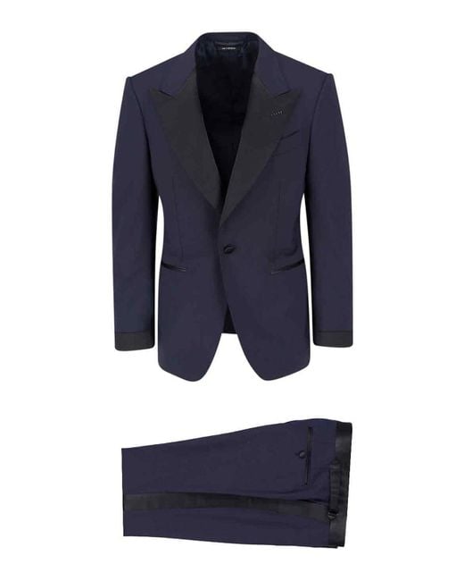 Tom Ford Blue Single-breasted Suit for men