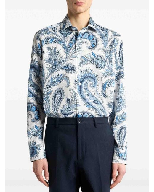 Etro Blue Shirt Roma for men