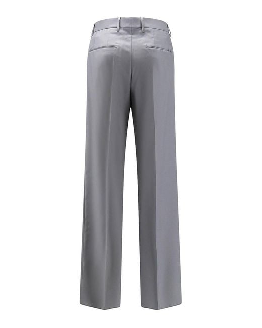 Tagliatore Gray Virgin Wool Trousers for men