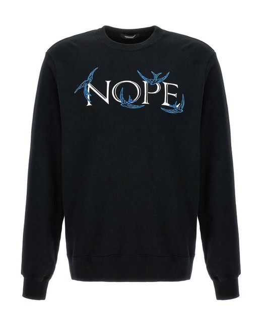 Undercover Blue Cotton Sweatshirt 'nope' Print for men