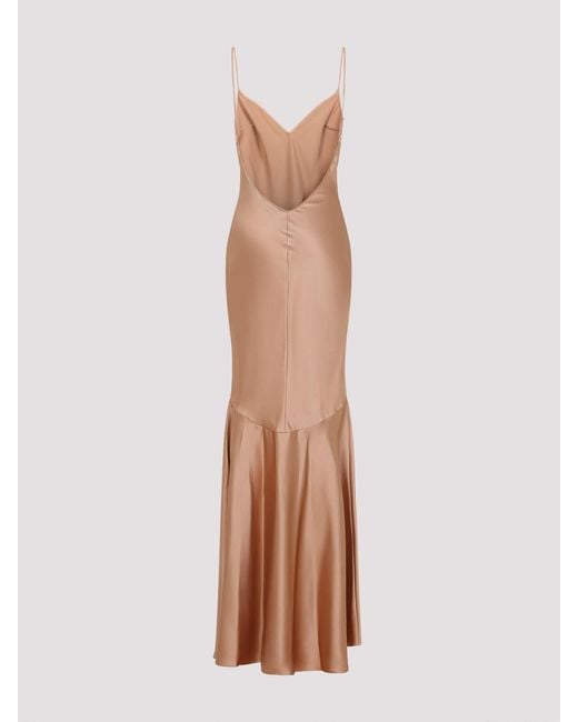 Elisabetta Franchi White Satin Gown Dress