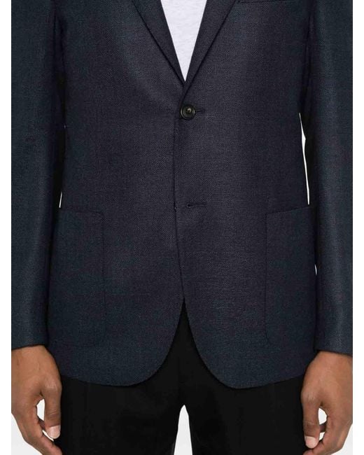 Corneliani Blue Single-Breasted Jacket for men