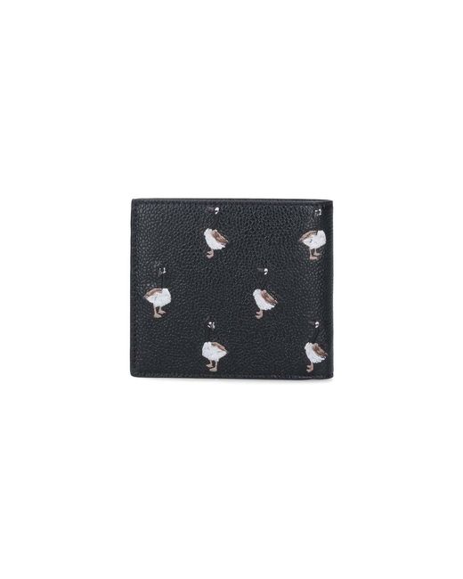 Thom Browne Black Bi-Fold Wallet for men