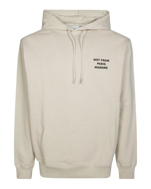 Drole de Monsieur White Le Hoodie Slogan Sweatshirt for men