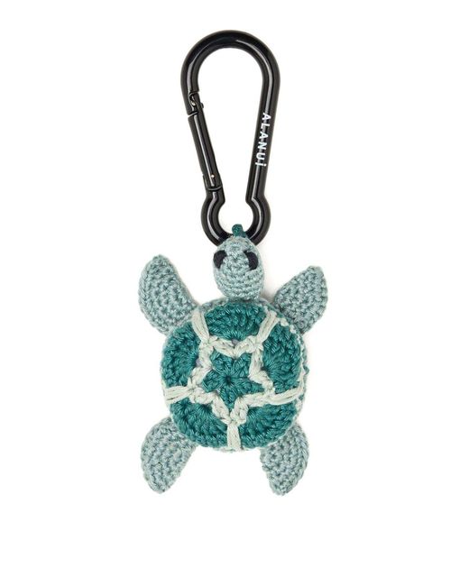 Alanui Green Turtle Crochet Keyring