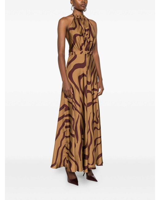 Raquel Diniz Natural Flowing Silk Maxi Dress