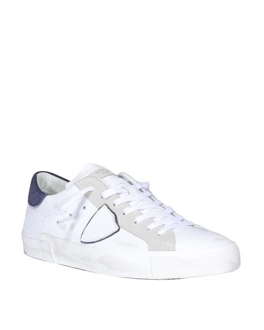 Philippe Model White Branded Leather Sneakers for men