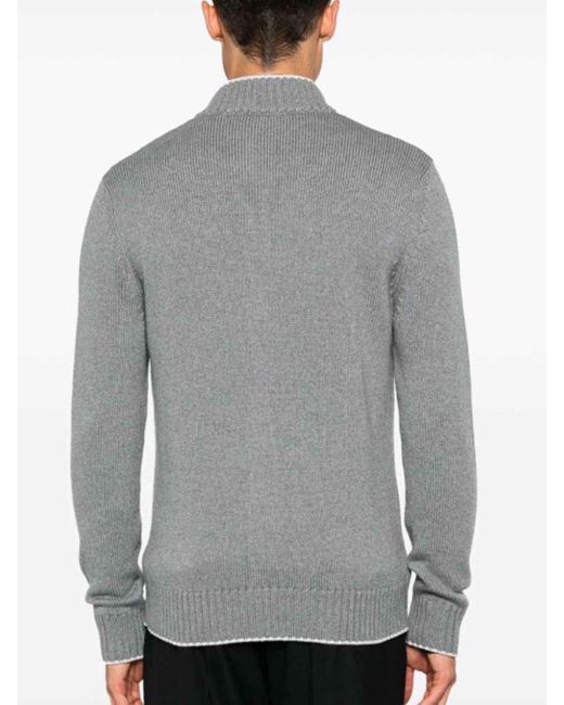 Eleventy Gray Single Breasted Cardigan for men