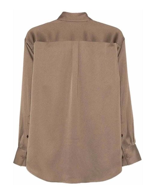 Filippa K Brown Satin Shirt