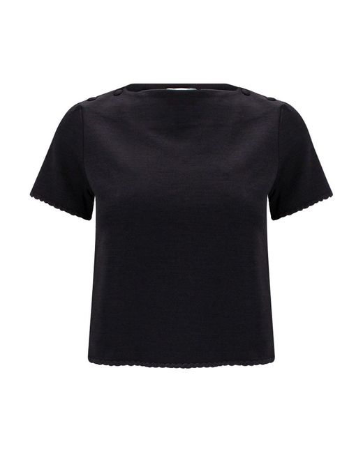 Thom Browne Black Cotton And Silk T-shirt