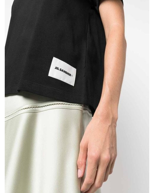 Jil Sander Black Logo-Patch T-Shirt
