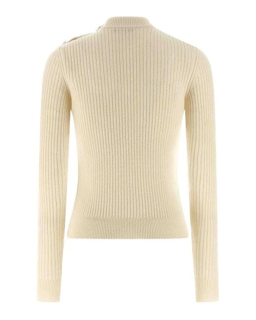 Balmain Natural Ribbed Sweater