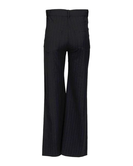 Acne Black Pinstriped Trousers
