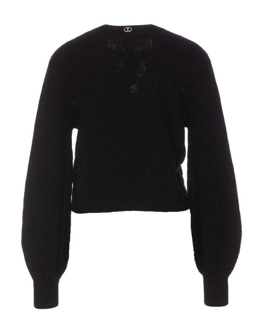 Twin Set Black Knit Mix Wool Sweater