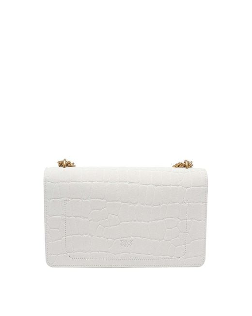 Pinko White Love Classic One Classic Crossbody Bag