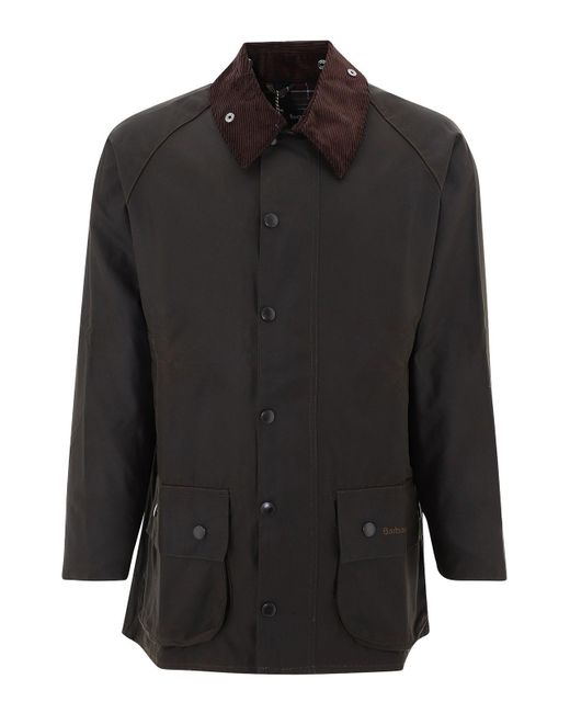 Barbour Black Beaufort Waxed Cotton Jacket for men