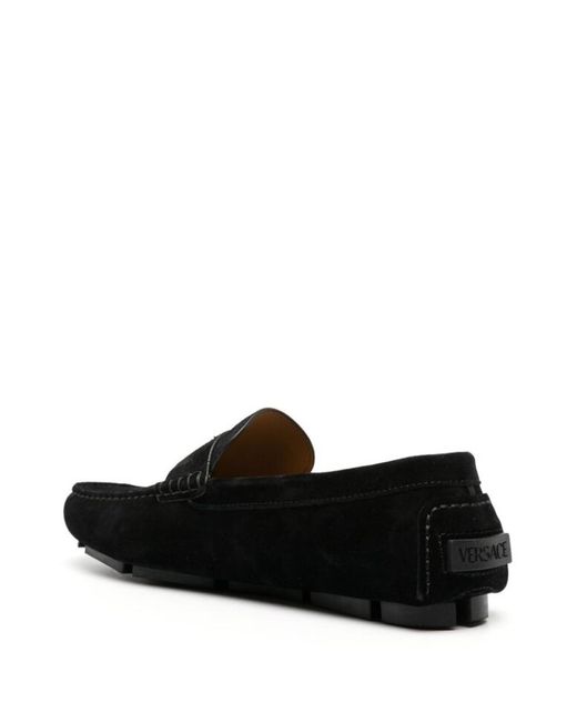 Versace Black Interlocking G Logo Loafers for men