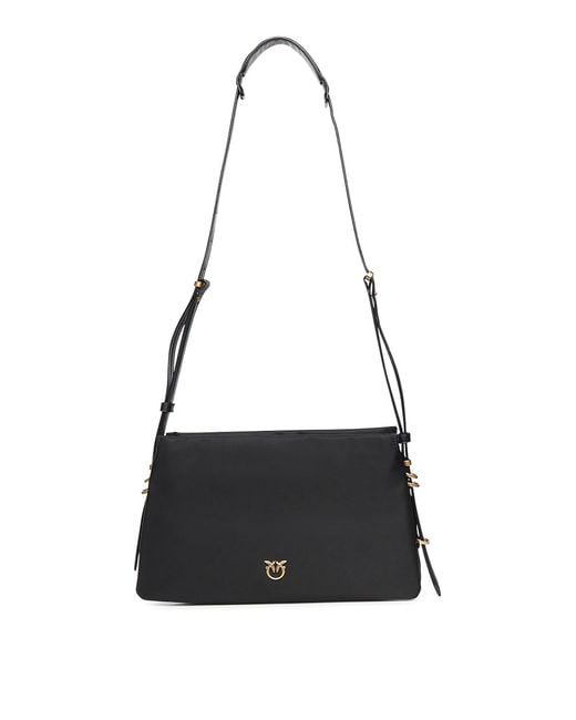 Pinko Black Medium One Two Three Bag Nylon Shoulder Bag