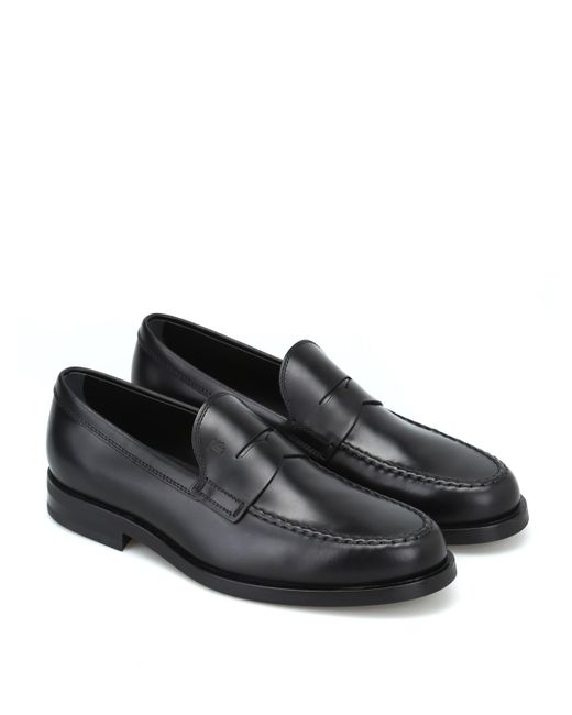 Tod's Black Leather Formal Loafers for men