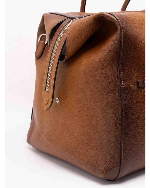 Santoni Brown Duffle Bag for men