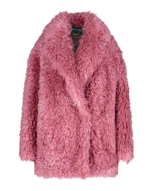 BECAGLI Pink Fur Effect Coat