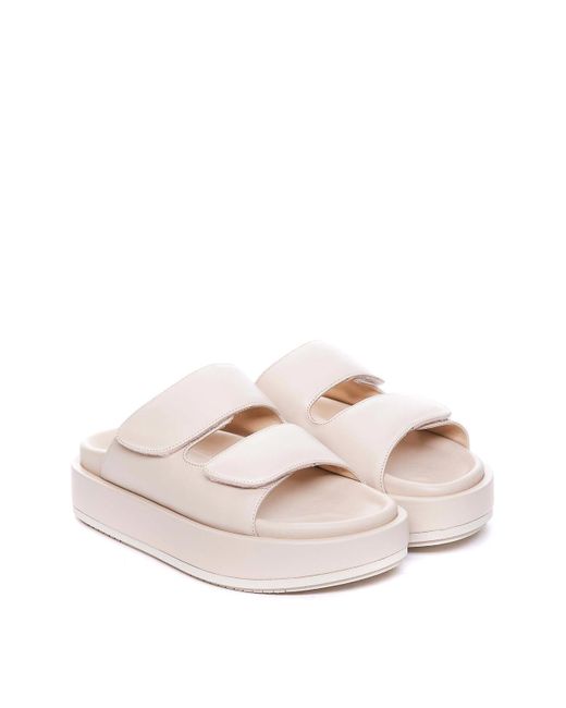 Paloma Barceló White Ivory Olaya Sandals Round Toe
