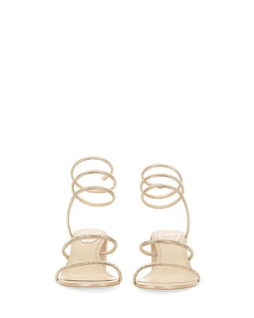 Rene Caovilla Natural Serpenti Crystalembellished Sandals