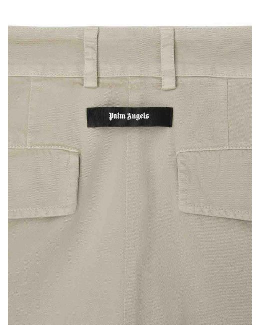 Palm Angels White Cotton Trousers