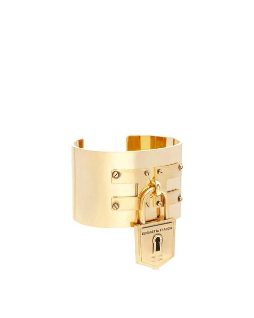 Elisabetta Franchi Metallic Bracelet Padlock