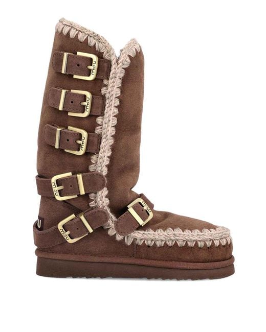 Mou Brown Eskimo 40 Buckle Straps Boots