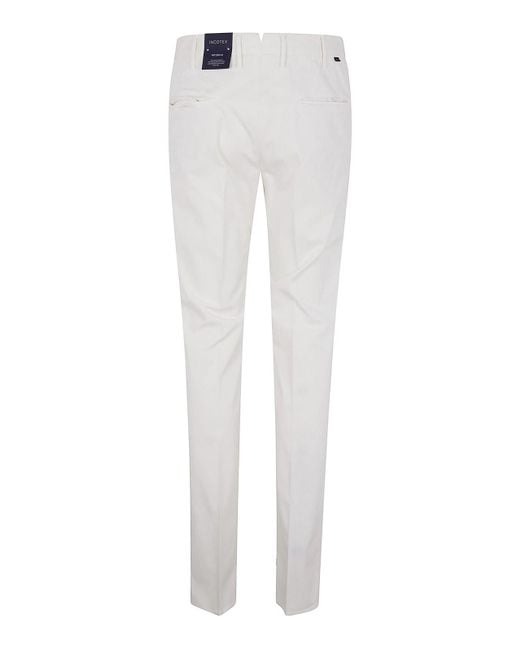 Incotex White Slim Fit Trousers for men