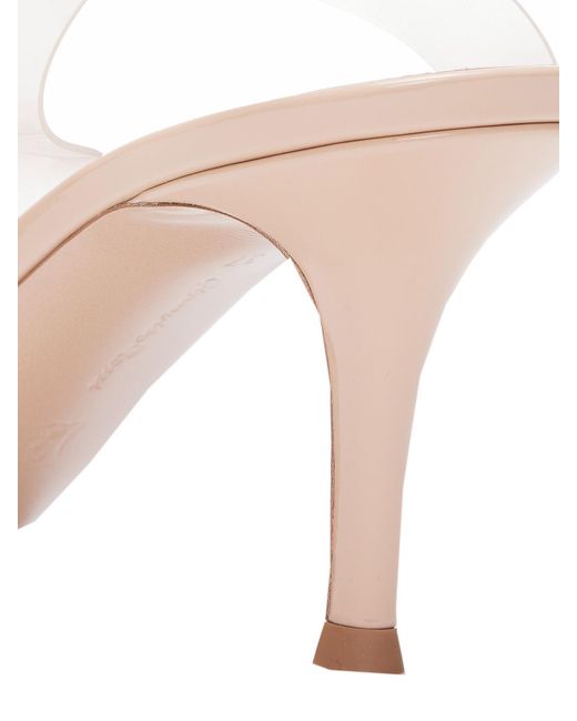 Gianvito Rossi Natural Transparent Effect Criss-Cross Sandals