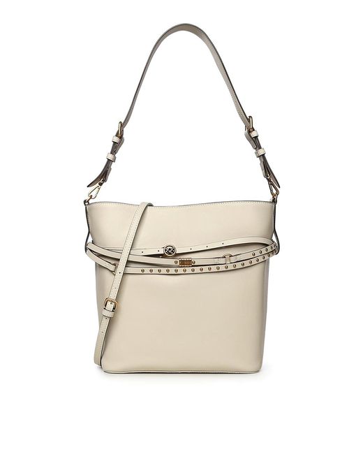 Pinko White Medium Leather Bucket Belt Bag