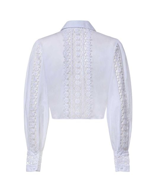 Charo Ruiz Blue Devi Cropped Shirt