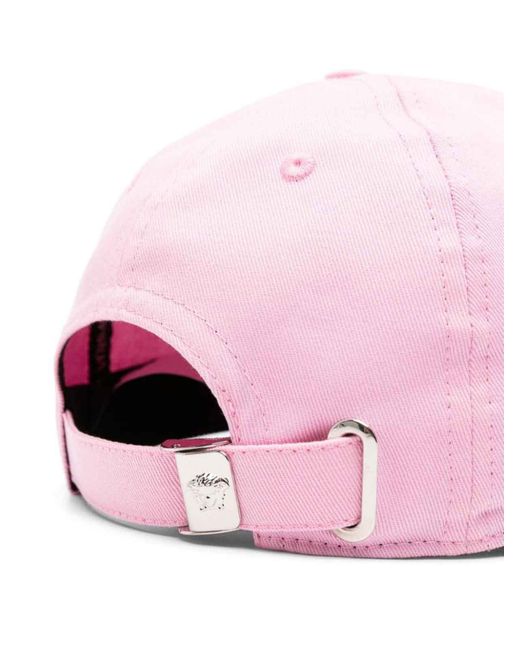 Versace Pink Logo-Embroidered Cotton Cap