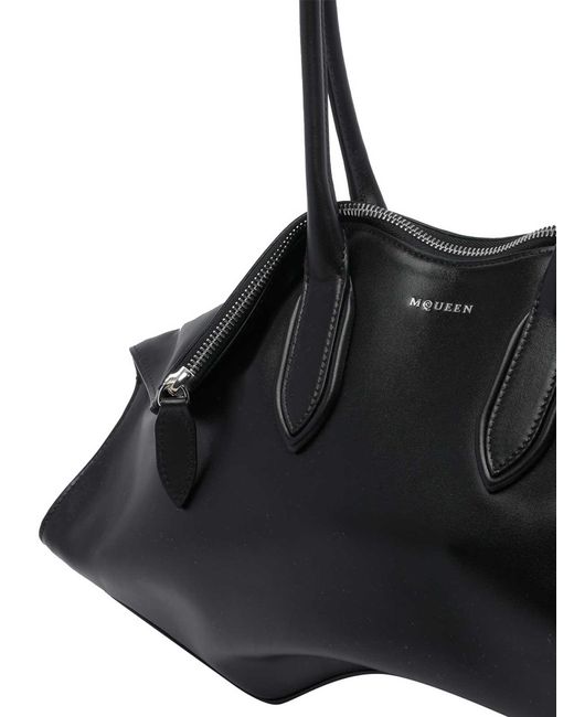 McQueen Black Manta Shoulder Bag