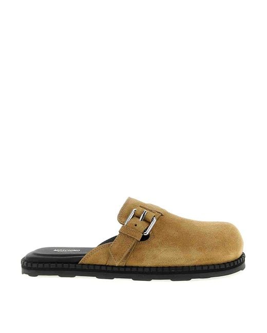 Moschino Natural Suede Sabots