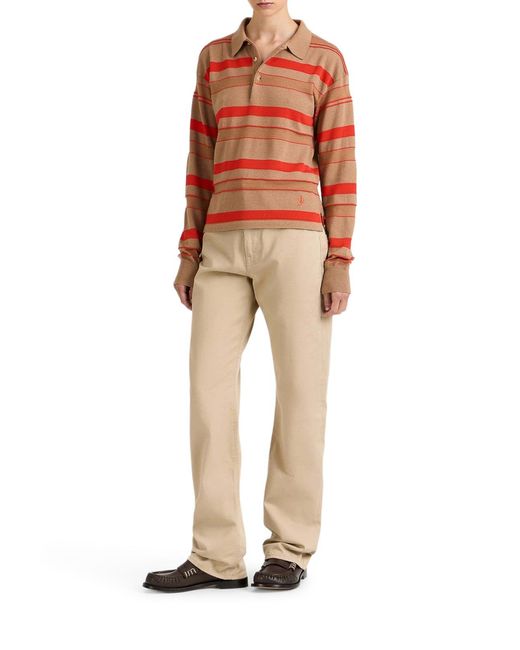 J.W. Anderson Orange Striped Rugby Polo