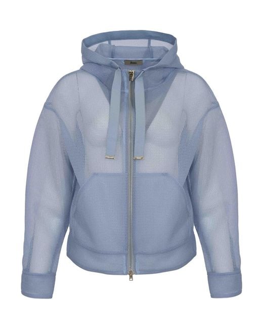 Herno Blue See-Through Mesh Jacket