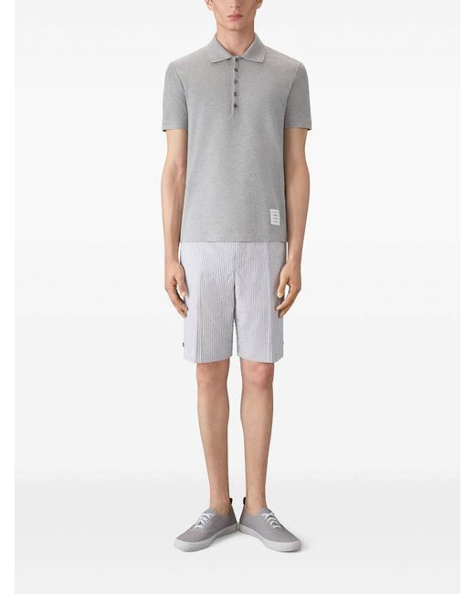 Thom Browne Gray Cotton Polo Shirt for men