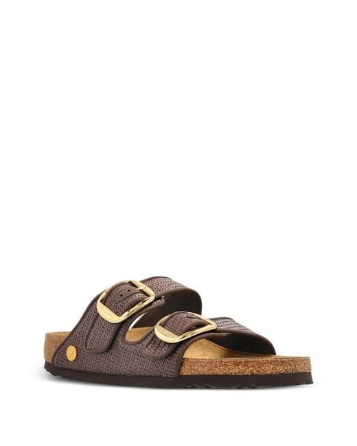 Birkenstock Brown Arizona Big Buckle Raffia
