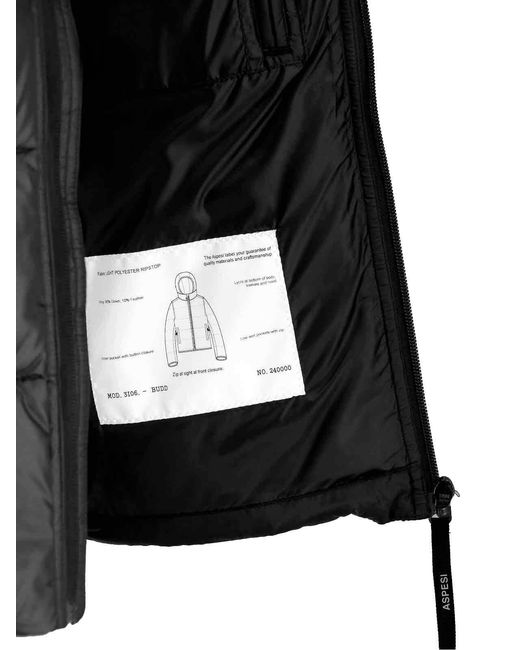 Aspesi Black Padded Down Jacket for men