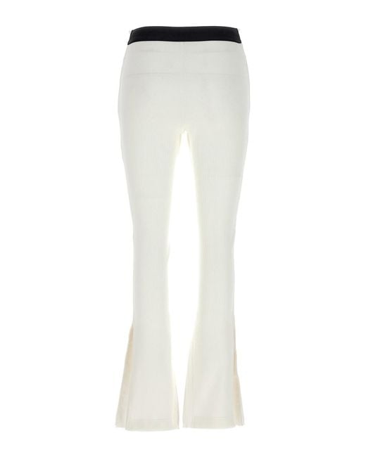 Sacai White Ribbed Pleated Pants