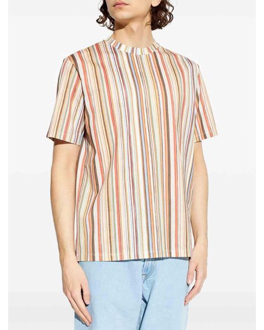 Paul Smith Natural Cotton T-Shirt With Lettering for men