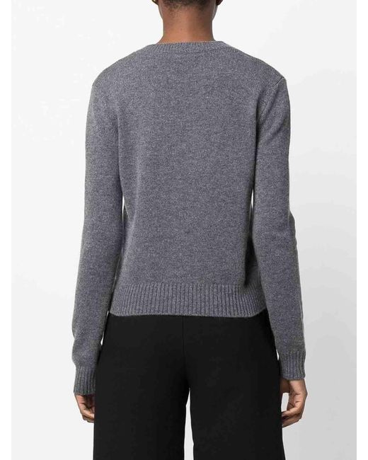 Lisa Yang Gray Mable Cashmere Crewneck Sweater