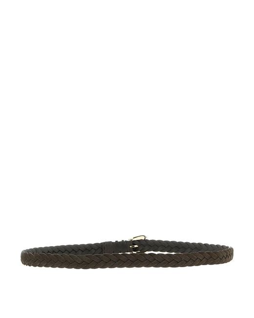 Brunello Cucinelli White Braided Calf Belt for men
