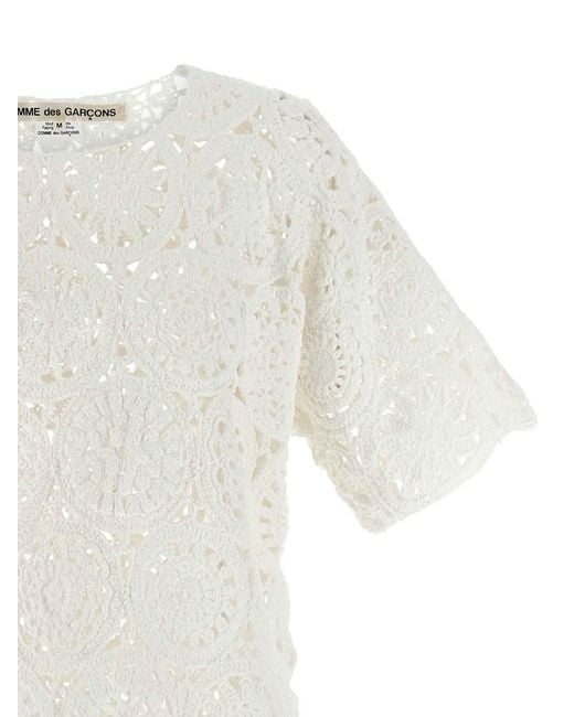 Comme des Garçons White Macram T-Shirt