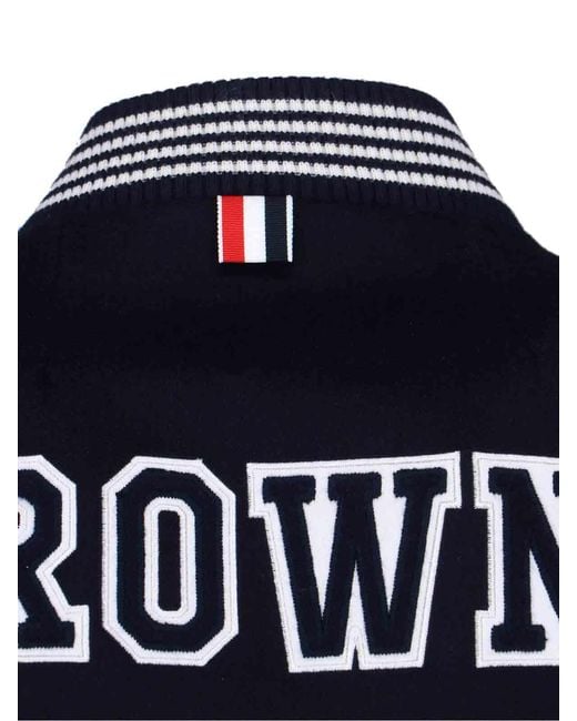Thom Browne Blue 4-Bar Bomber Jacket