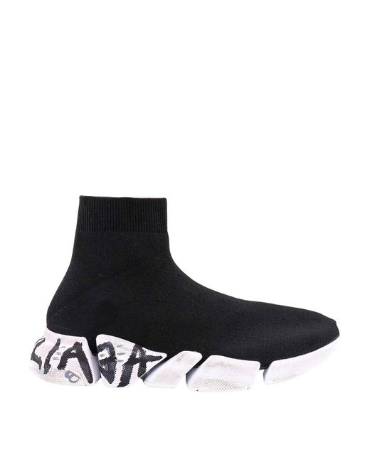 Balenciaga Black Recycled Knit Sneakers for men