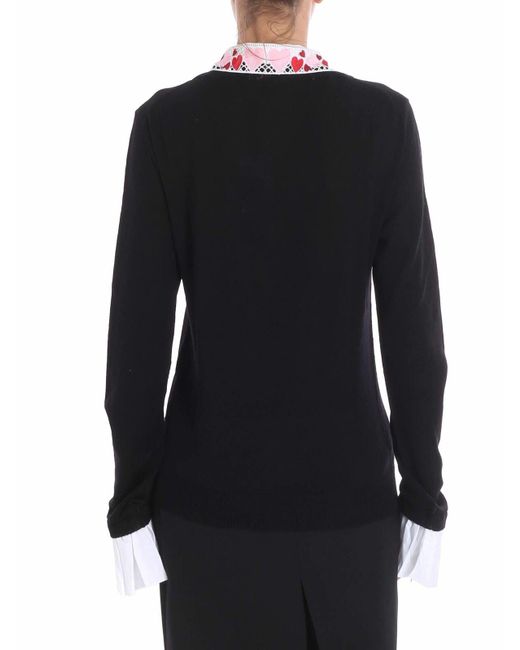 Vivetta Black Zucchi Sweater With Shirt Neckline